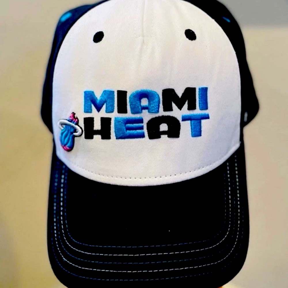 Miami Heat 47 Black/Aqua Vice City Edition Alternate Snapback Hat Cap.